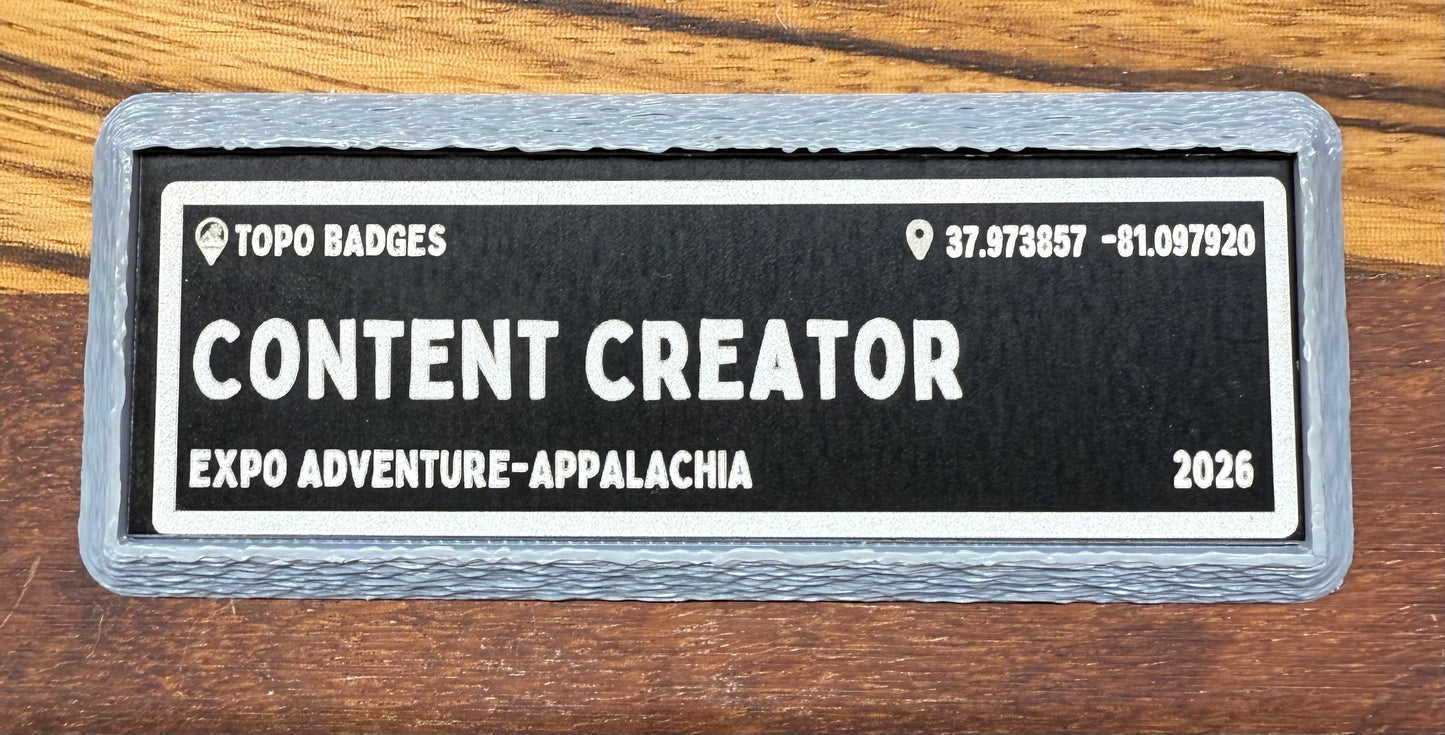 Topo Badge - Content Creator - Expo Adventure 2026