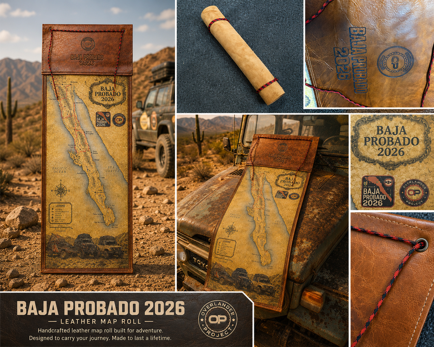 Baja Probado 2026 — Handcrafted Leather Expedition Map