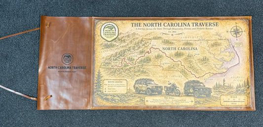 The North Carolina Traverse™ Leather Wrapped Expedition Scroll Map